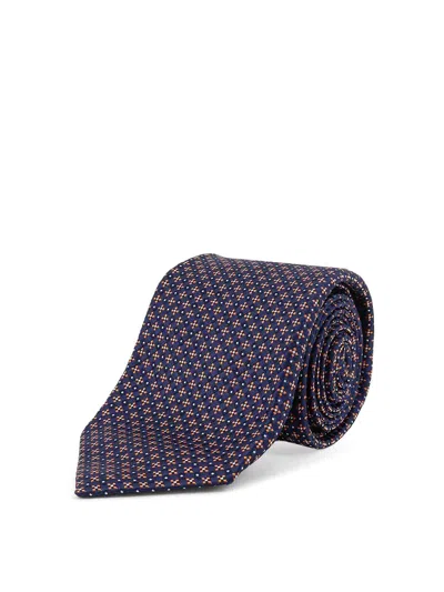 Kiton Silk Tie In Blue