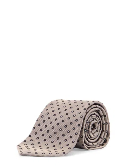 Kiton Silk Tie In Brown