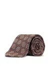 Kiton Silk Tie In Brown