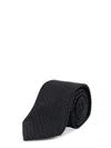 Kiton Textured Tie In Black