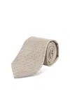 Kiton Silk Tie In Neutral