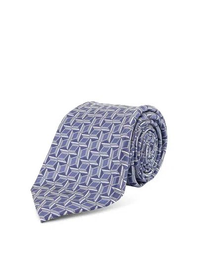 Kiton Silk Tie In Blue