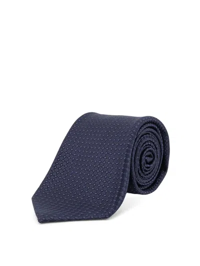 Kiton Silk Tie In Blue