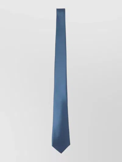 Kiton Silk Tie Regular Width Pointed Shape Accessory In Blue