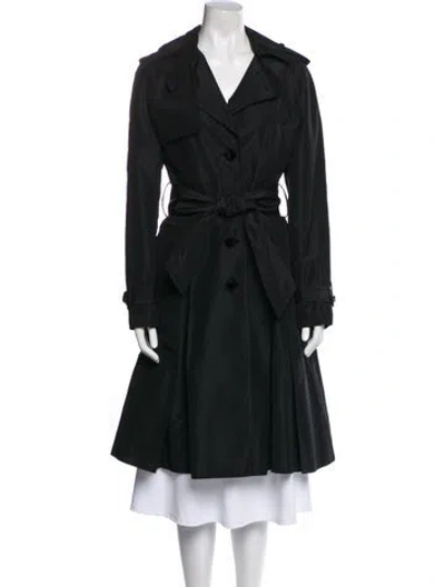 Pre-owned Kiton Silk Trench Coat In Black