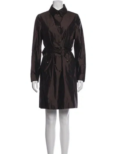 Pre-owned Kiton Silk Trench Coat In Brown