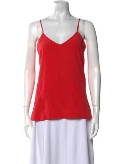 Pre-owned Kiton Silk V-neck Top In Red