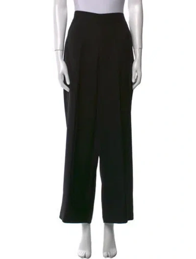 Pre-owned Kiton Silk Wide Leg Pants In Black