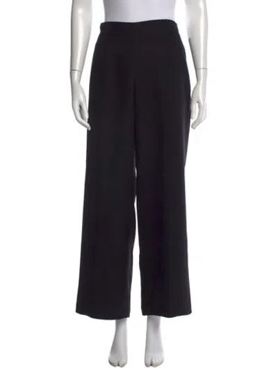 Pre-owned Kiton Silk Wide Leg Pants In Black