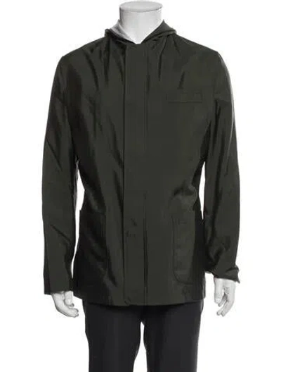 Pre-owned Kiton Silk Windbreaker In Green