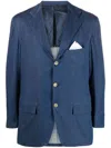 Kiton Single-breasted Blazer In Blue