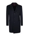 Kiton Notch Lapel Coat With Back Vent And Pockets In Black