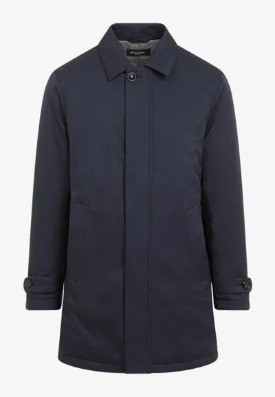Kiton Single-breasted Coat In Blue