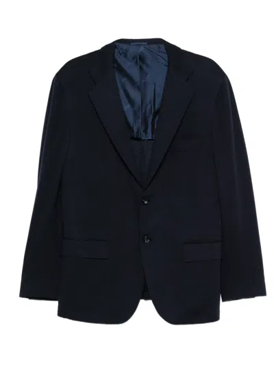 Kiton Single-breasted Jacket In Blue