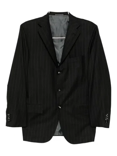 Kiton Single-breasted Suit In Black