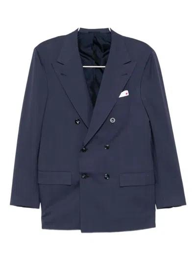 Kiton Single-breasted Suit In Blue