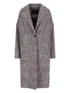 Kiton Longline Jacket With Notched Lapel And Pockets In Gray