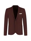 Kiton Single-breasted Blazer In Brown