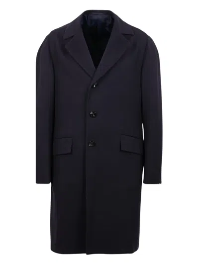 Kiton Single-breasted Coat In Blue