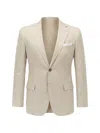 Kiton 싱글 브레스티드 수트 In Neutral