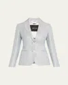 Kiton Singled Breasted Bamboo Jacket In Blu