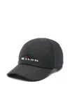 Kiton Six-panel Black Cap With Curved Brim And Touch-strap Fastening