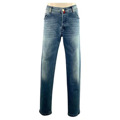 Pre-owned Kiton Size 8 Blue Straight Leg Jeans
