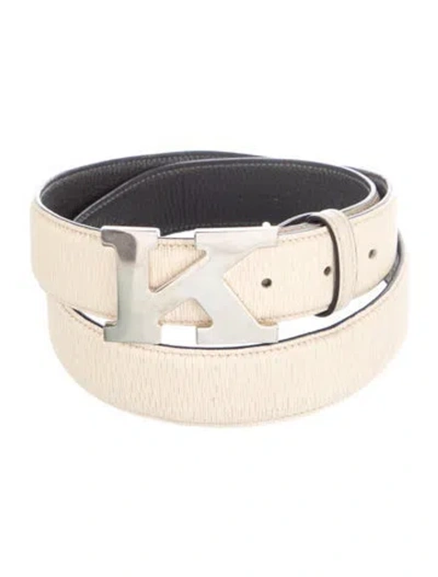 Pre-owned Kiton Skinny Leather Belt In Brown
