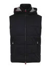 Kiton Hooded Quilted Jacket With Material Blend