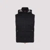 Kiton Hooded Quilted Jacket With Material Blend In Black