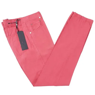 Pre-owned Kiton Slim-fit 5-pocket Fuchsia Pink Lightweight Cotton Pants Jeans 33