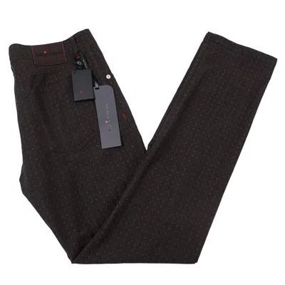 Pre-owned Kiton Slim-fit Brown And Blue Patterned Soft Wool 5-pocket Pants 33 Jeans