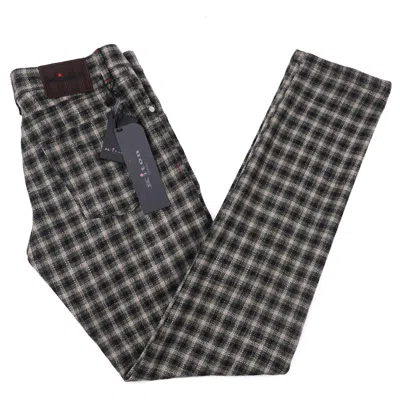 Pre-owned Kiton Slim-fit Green Layered Check Soft-woven Wool 5-pocket Pants 34 Jeans