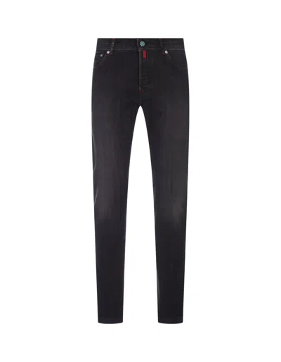 Kiton Slim Fit Denim Jeans In Black