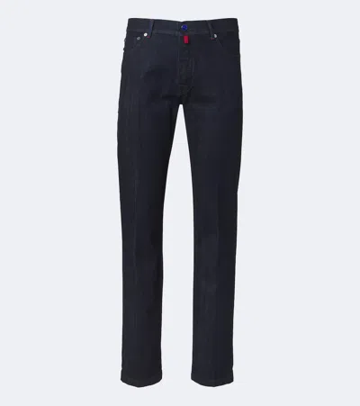 Kiton Denim Pants Straight Leg Five Pocket Design In Multi
