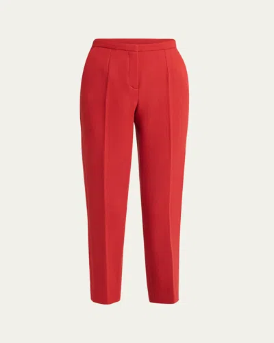 Kiton Slim Leg Wool Trousers In Red
