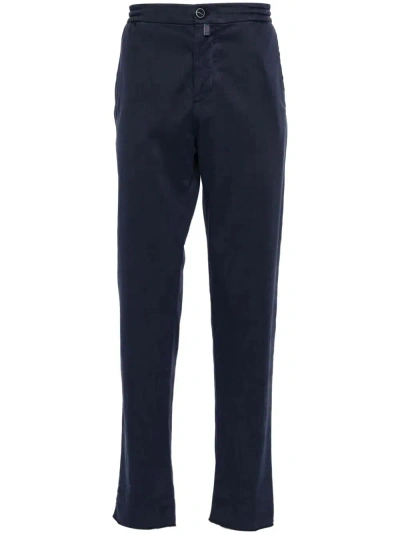 Kiton Slim Trousers In Blue