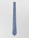 Kiton Slim Tie Pointed Tip Floral Pattern In Blue