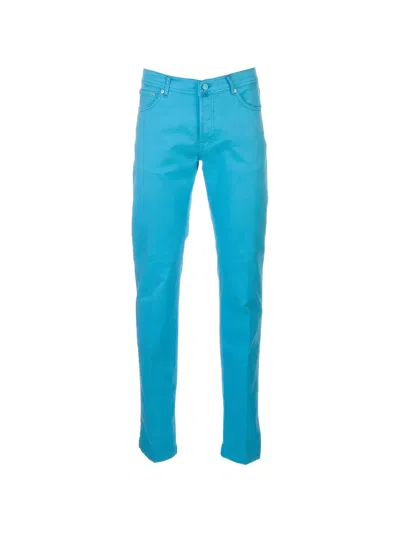 Kiton Slim-cut Trousers In Blue