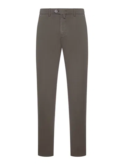 Kiton Straight-leg Cotton Trousers In Gray