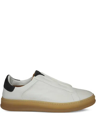 Kiton Slip-on Leather Trainers In White