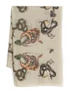Kiton Snake-print Scarf In Green