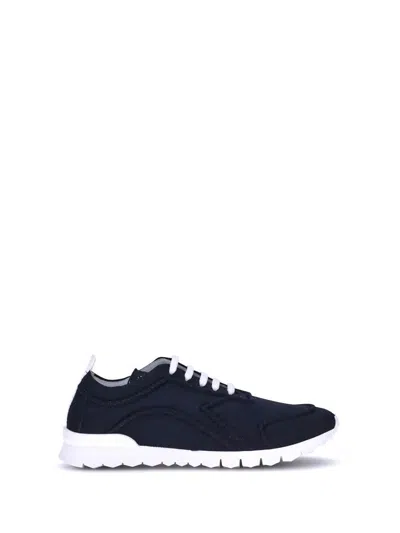 Kiton Embroidered Logo Low-top Sneakers In Navy