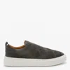 Kiton Suede Low Top Sneakers With Pull Tab In Brown