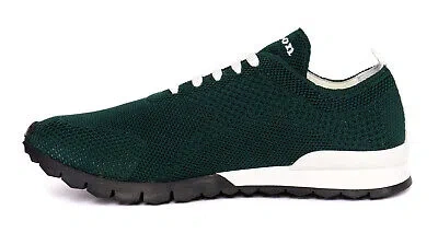 Pre-owned Kiton Sneakers Shoes Fit Green Cotton Textile Extra-luxury Italy 45 Us 12