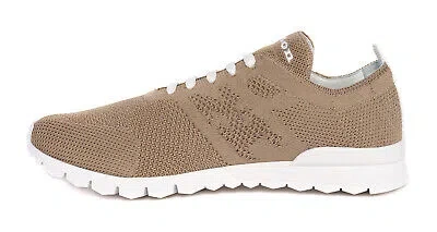 Pre-owned Kiton Sneakers Shoes Fit Mud Cotton Textile Extra-luxury Italy 45 Us 12 In Brown