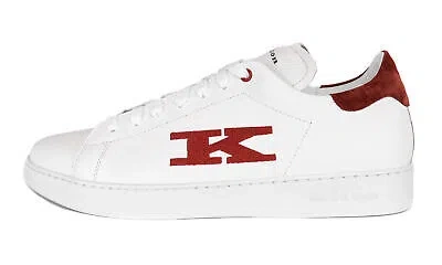 Pre-owned Kiton Sneakers Shoes White Brandy Calfskin Handmade Extra-luxury Italy 45 Us 12