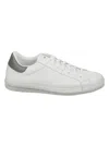 Kiton Calfskin Sneakers With Gray Detail In White
