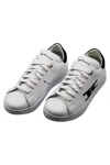 Kiton Leather Sneaker With Embroidered Logo In White