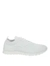Kiton Fabric-textured White Sneakers With Logo Tongue In White